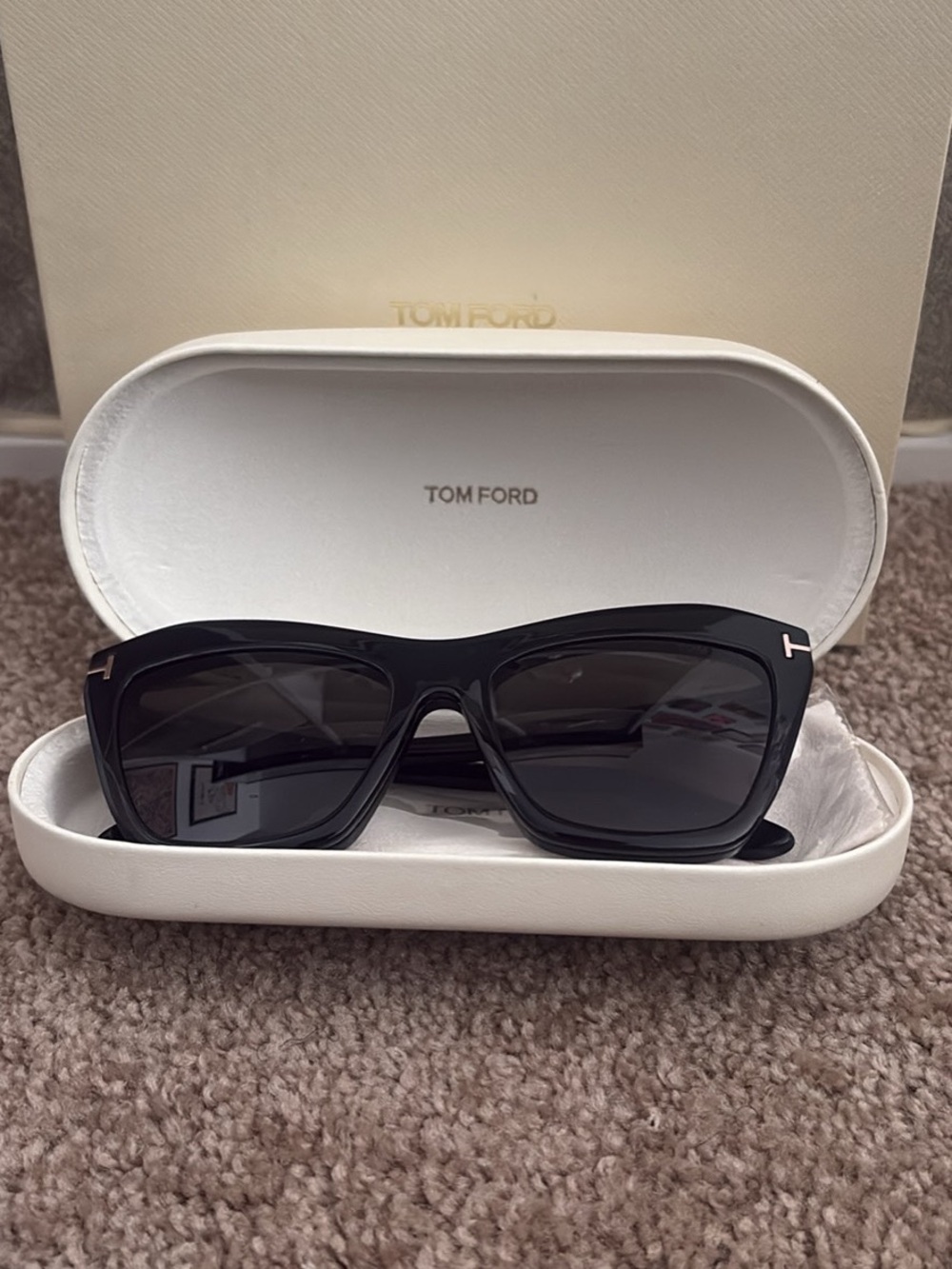 Tom Ford Black Oversized Square Women's Sunglasses